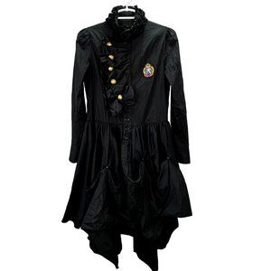 Black Miquri Gothic Vampire Victorian Dress S M Ruffle Corset Bustle Steampunk
